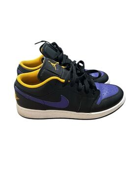Jordan Low Top Sneakers in Black, Purple & Yellow